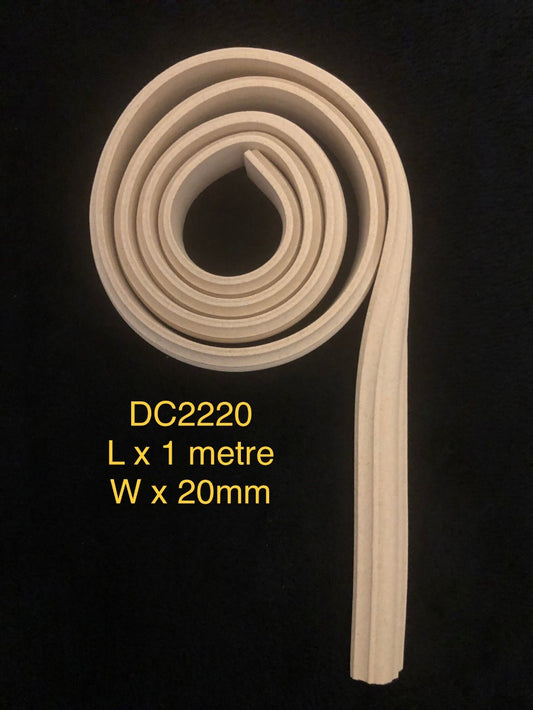 Heat Bendable Wood Trims From Decocurve - 1 Metre DC2220 20mm