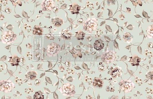 Decoupage Decor Tissue Paper - NEUTRAL FLORALS - 48cm X 76cm Re-Design with Prima